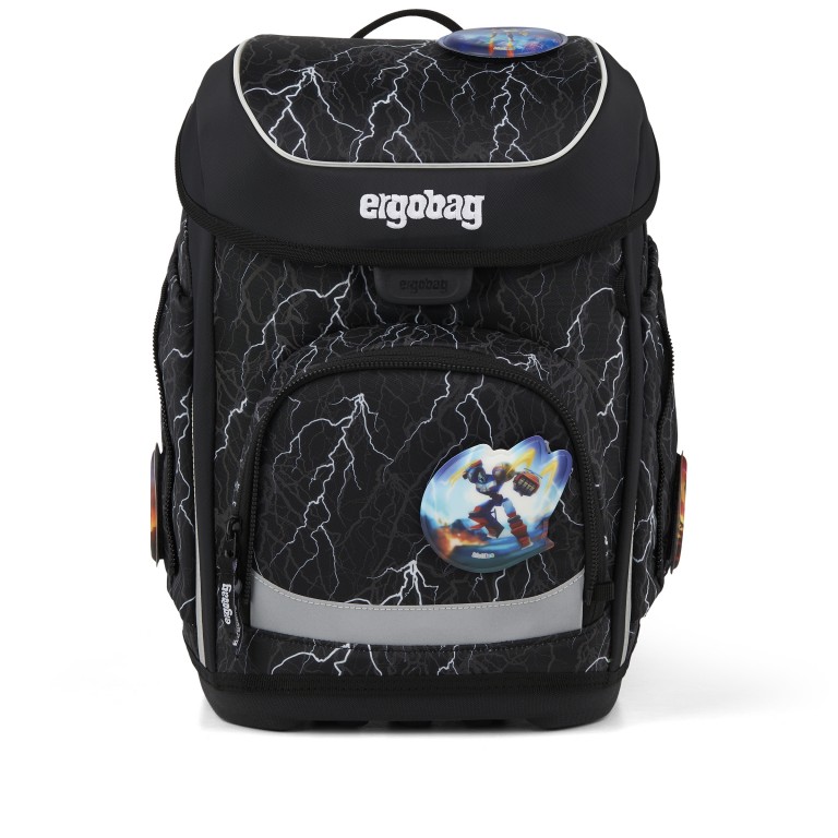 Schulranzen Cubo Reflex Edition Set 5-teilig Modell 2026 Super ReflektBär, Farbe: schwarz, Marke: Ergobag, EAN: 4057081219407, Abmessungen in cm: 28x39x25, Bild 2 von 8