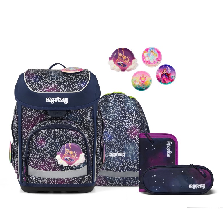 Schulranzen Cubo Super Reflex Edition Set 5-teilig Modell 2026 Bärlaxy, Farbe: blau/petrol, Marke: Ergobag, EAN: 4057081219421, Abmessungen in cm: 28x39x25, Bild 1 von 9