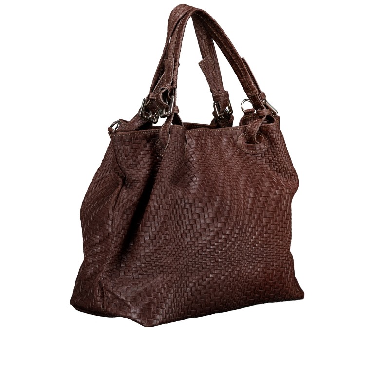 Handtasche Flechtprägung Dunkelbraun, Farbe: braun, Marke: Hausfelder Manufaktur, EAN: 4065646028050, Abmessungen in cm: 32x30x16, Bild 2 von 7