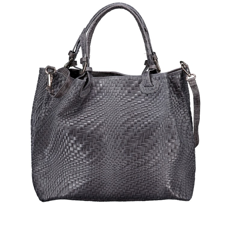 Handtasche Flechtprägung Grau, Farbe: grau, Marke: Hausfelder Manufaktur, EAN: 4065646028067, Abmessungen in cm: 32x30x16, Bild 1 von 7