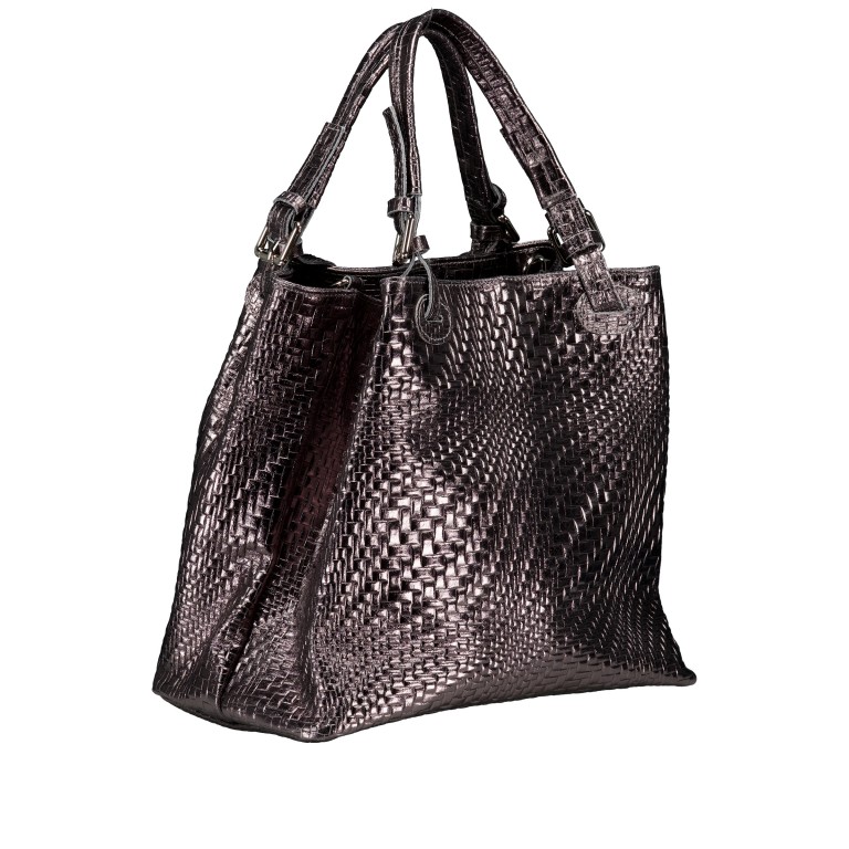Handtasche Flechtprägung Anthra, Farbe: anthrazit, Marke: Hausfelder Manufaktur, EAN: 4065646028081, Abmessungen in cm: 32x30x16, Bild 2 von 7