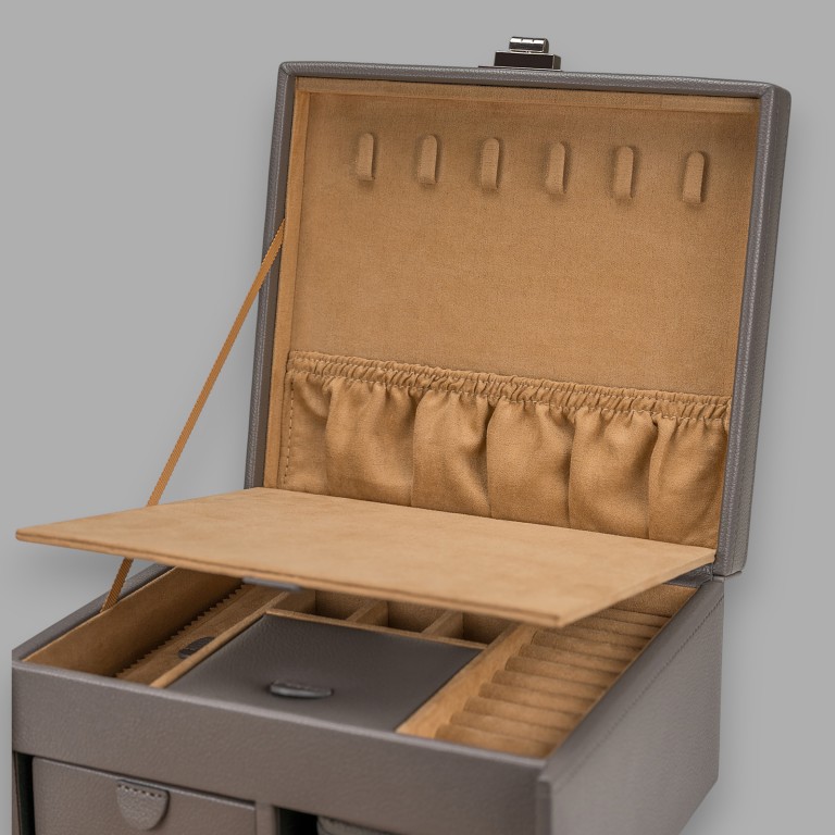 Schmuckkasten Marvella M 803980 Ash, Farbe: grau, Marke: Windrose, EAN: 4031604015608, Abmessungen in cm: 21.5x20.5x11.5, Bild 6 von 9