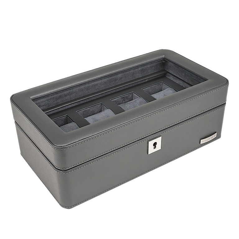 Uhrenkasten Tempora 804020 für vier Uhren Grau, Farbe: grau, Marke: Windrose, EAN: 4031604015394, Abmessungen in cm: 26.5x9.5x14.5, Bild 3 von 6