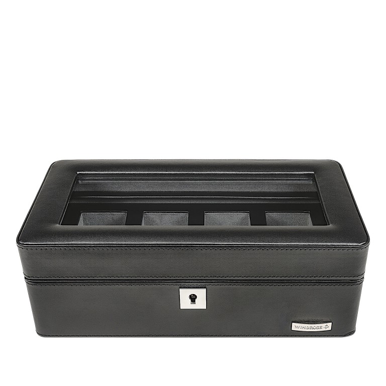 Uhrenkasten Tempora 804020 für vier Uhren Schwarz, Farbe: schwarz, Marke: Windrose, EAN: 4031604015424, Abmessungen in cm: 26.5x9.5x14.5, Bild 2 von 6