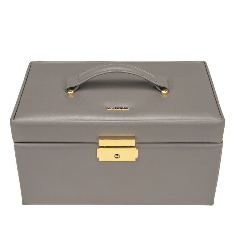 Schmuckkasten Fleur Venice Emma mit drei Etagen Grau Schwarz, Farbe: grau, Marke: Windrose, EAN: 4031604015547, Abmessungen in cm: 22x14x11.5, Bild 2 von 6