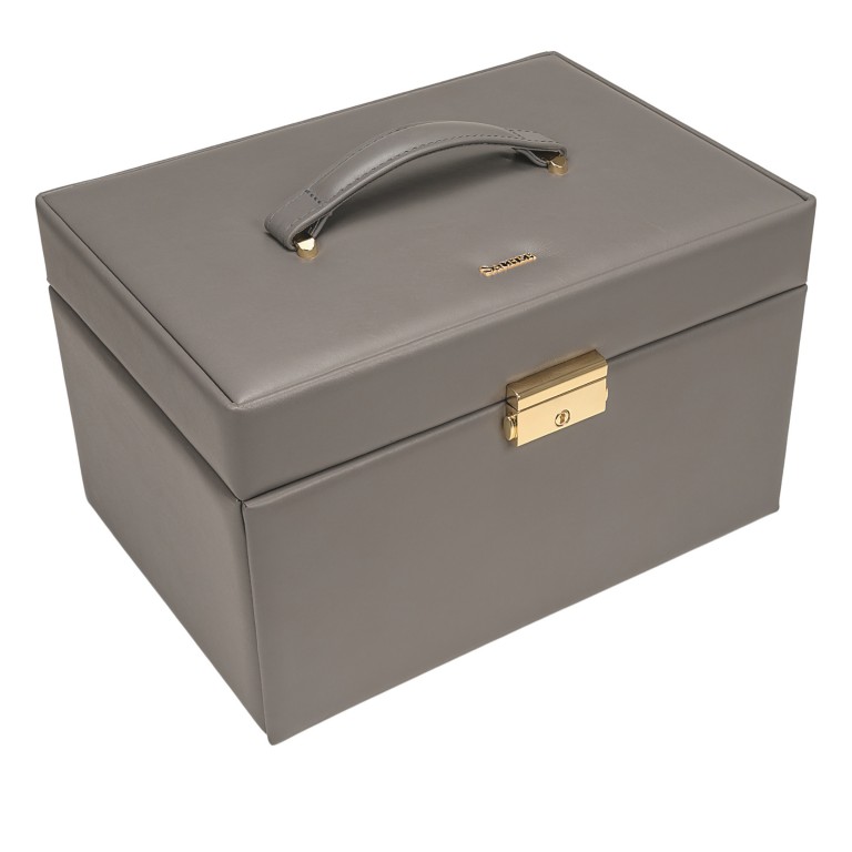 Schmuckkasten Fleur Venice Lena mit vier Etagen Grau Schwarz, Farbe: grau, Marke: Windrose, EAN: 4031604015554, Abmessungen in cm: 27x16x18, Bild 3 von 6