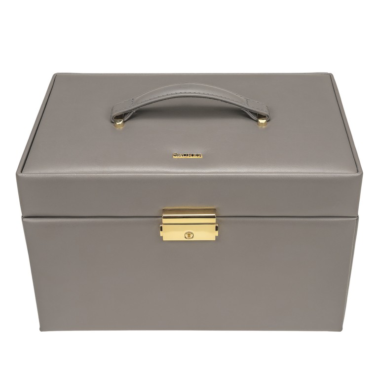 Schmuckkasten Fleur Venice Lena mit vier Etagen Grau Schwarz, Farbe: grau, Marke: Windrose, EAN: 4031604015554, Abmessungen in cm: 27x16x18, Bild 2 von 6