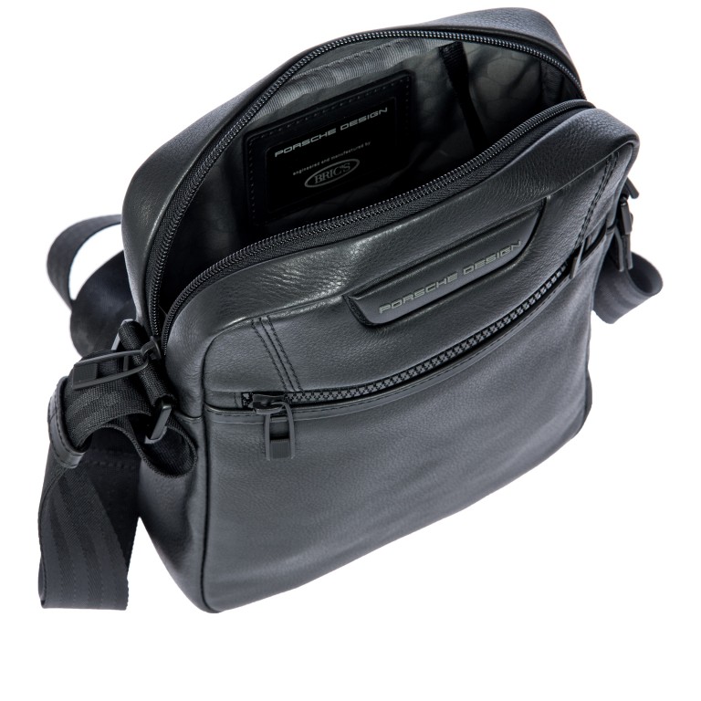 Umhängetasche Roadster Leather Evo Shoulder Bag XS Black, Farbe: schwarz, Marke: Porsche Design, EAN: 4056487093819, Abmessungen in cm: 19.5x23.2x5.5, Bild 6 von 7