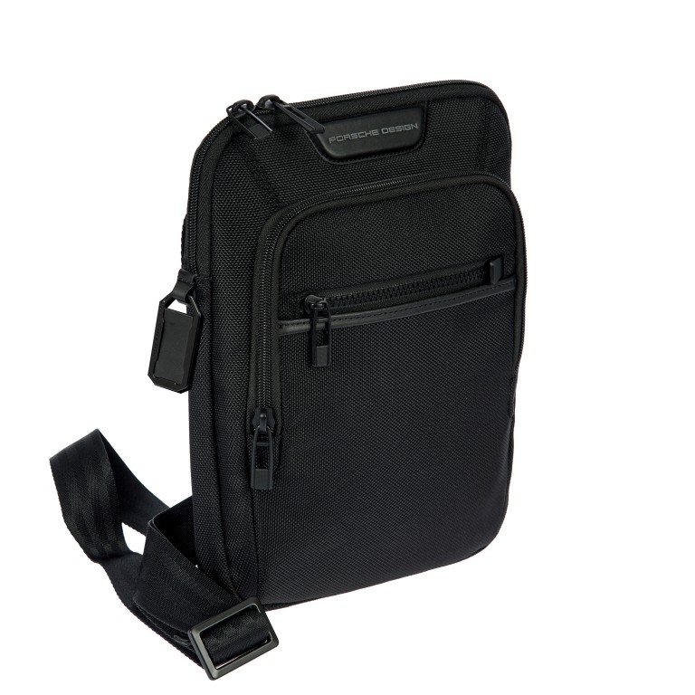 Umhängetasche Roadster Nylon Evo Shoulderbag S Black, Farbe: schwarz, Marke: Porsche Design, EAN: 4056487110080, Abmessungen in cm: 21x27x3, Bild 2 von 7