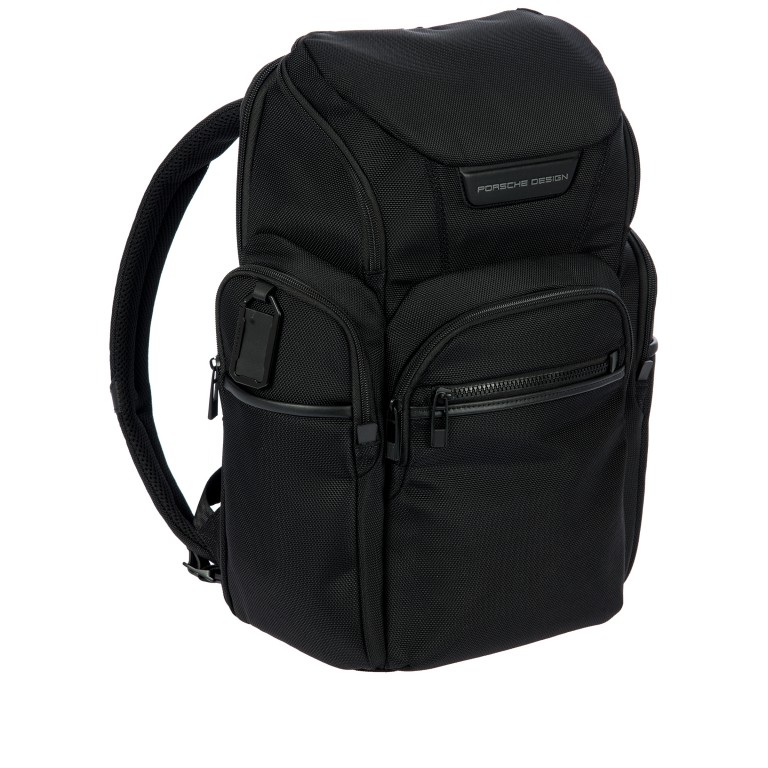 Rucksack Roadster Nylon Evo Backpack Toploader M Black, Farbe: schwarz, Marke: Porsche Design, EAN: 4056487110110, Abmessungen in cm: 32x41x16, Bild 2 von 9