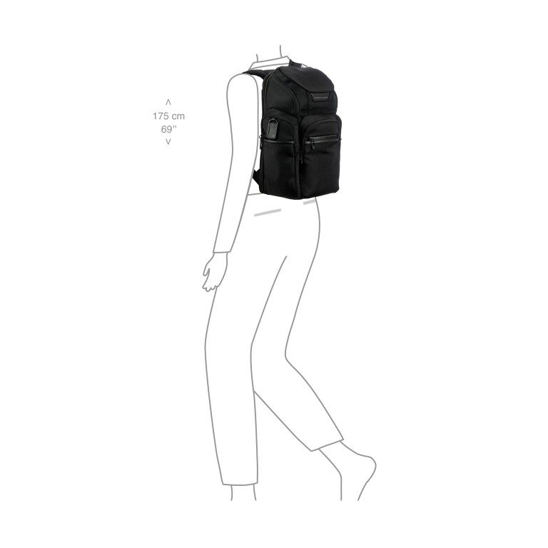 Rucksack Roadster Nylon Evo Backpack Toploader M Black, Farbe: schwarz, Marke: Porsche Design, EAN: 4056487110110, Abmessungen in cm: 32x41x16, Bild 5 von 9