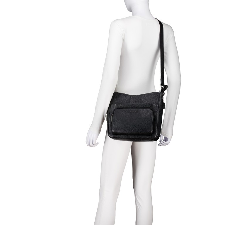 Umhängetasche Mellow Leather FZT10 Black, Farbe: schwarz, Marke: Mandarina Duck, EAN: 8032803837240, Abmessungen in cm: 25x25x9, Bild 5 von 6