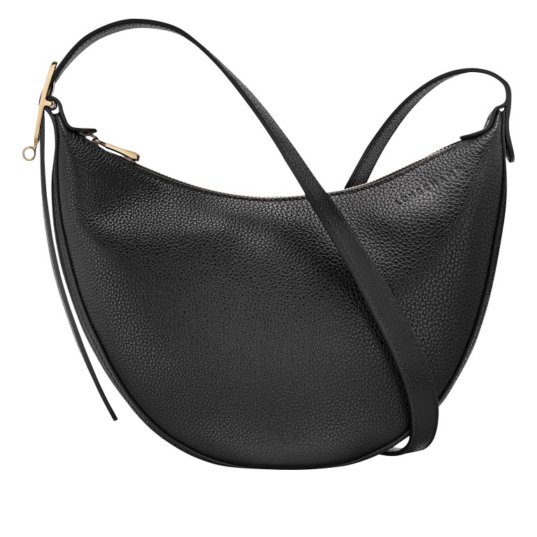 Beuteltasche Le Foulonné S Black, Farbe: schwarz, Marke: Longchamp, EAN: 3597922846665, Abmessungen in cm: 25x16x7.5, Bild 1 von 7