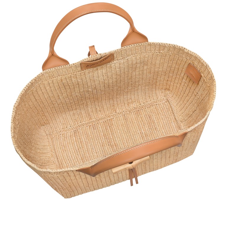 Korbtasche Roseau Raphia Shopper L Vegetal, Farbe: cognac, Marke: Longchamp, EAN: 3597922899227, Abmessungen in cm: 34x29x17, Bild 5 von 5