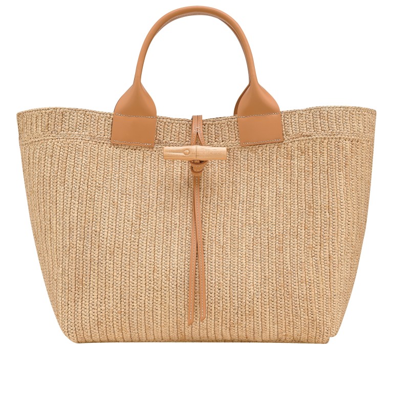 Korbtasche Roseau Raphia Shopper L Vegetal, Farbe: cognac, Marke: Longchamp, EAN: 3597922899227, Abmessungen in cm: 34x29x17, Bild 1 von 5