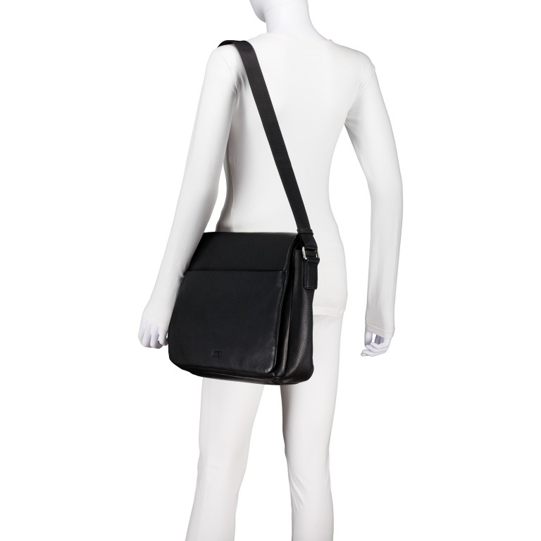 Kuriertasche Frankfurt Shoulder Bag M Black, Farbe: schwarz, Marke: Jost, EAN: 4025307809213, Abmessungen in cm: 33.5x30.5x11.5, Bild 6 von 8