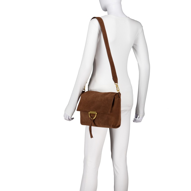 Umhängetasche Temi Shoulder Bag Medium Suede Wood, Farbe: braun, Marke: Abro, EAN: 4067278845265, Abmessungen in cm: 31x23x10, Bild 6 von 8