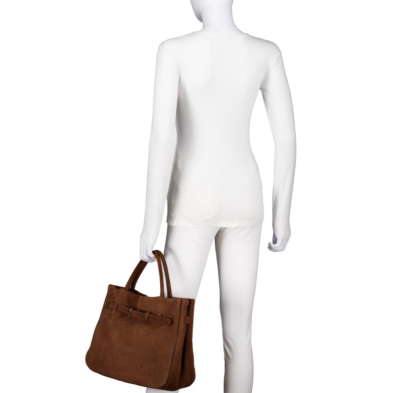Tasche Jill Handbag Suede Wood, Farbe: braun, Marke: Abro, EAN: 4067278845111, Abmessungen in cm: 35x26x15, Bild 5 von 8