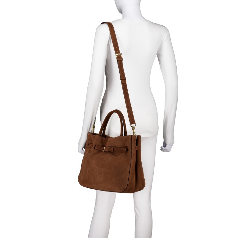 Tasche Jill Handbag Suede Wood, Farbe: braun, Marke: Abro, EAN: 4067278845111, Abmessungen in cm: 35x26x15, Bild 6 von 8