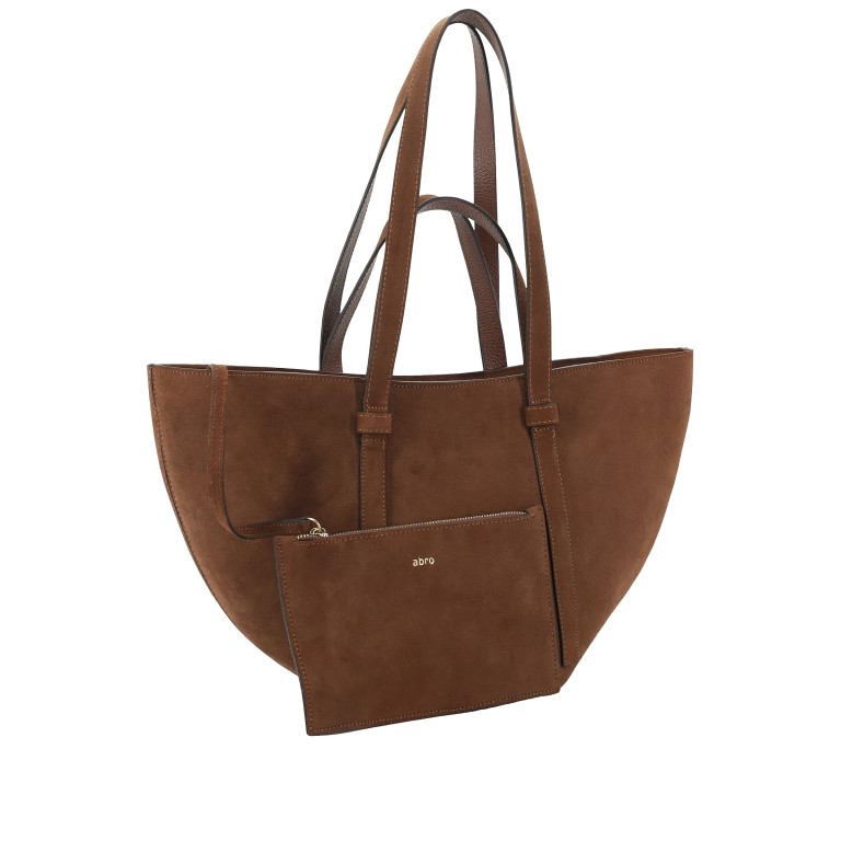 Shopper Cosmo M Suede Wood, Farbe: braun, Marke: Abro, EAN: 4067278855943, Abmessungen in cm: 46x22x15, Bild 4 von 8