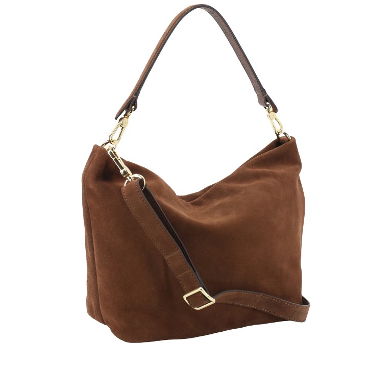 Beuteltasche Ebony Hobo Suede Wood, Farbe: braun, Marke: Abro, EAN: 4067278891774, Abmessungen in cm: 39x26x16, Bild 4 von 8