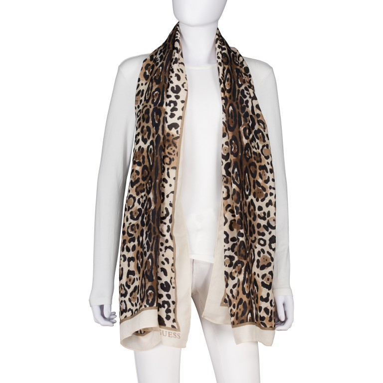 Schal Animalier Stone, Farbe: beige, Marke: Guess, EAN: 7625826063249, Abmessungen in cm: 70x180x0.5, Bild 1 von 2