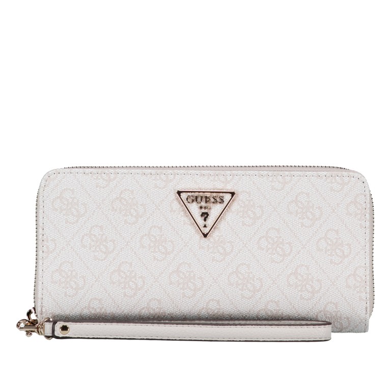 Geldbörse Laurel II 4G-Logo mit Griffschlaufe Bone, Farbe: beige, Marke: Guess, EAN: 0198659050351, Abmessungen in cm: 20.5x10x2.8, Bild 1 von 5
