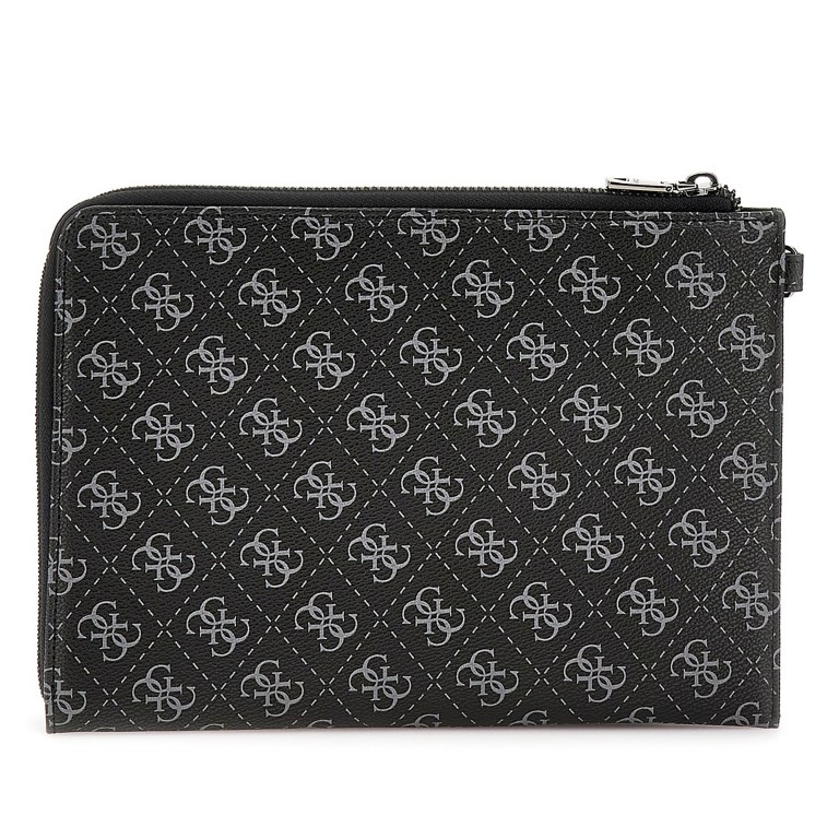 Handgelenktasche Tech Pouch Dark Black, Farbe: schwarz, Marke: Guess, EAN: 7620837300086, Abmessungen in cm: 24.5x18x2, Bild 2 von 4