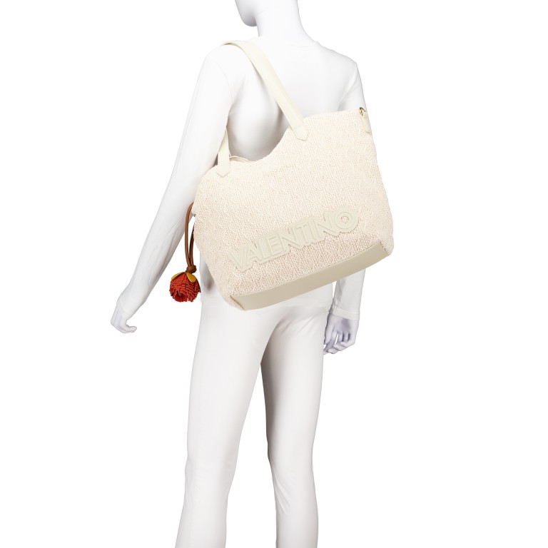 Shopper Courmayeur mit zwei Schulterriemen Ecru, Farbe: beige, Marke: Valentino Bags, EAN: 8051941105653, Abmessungen in cm: 33x32x14.5, Bild 5 von 8