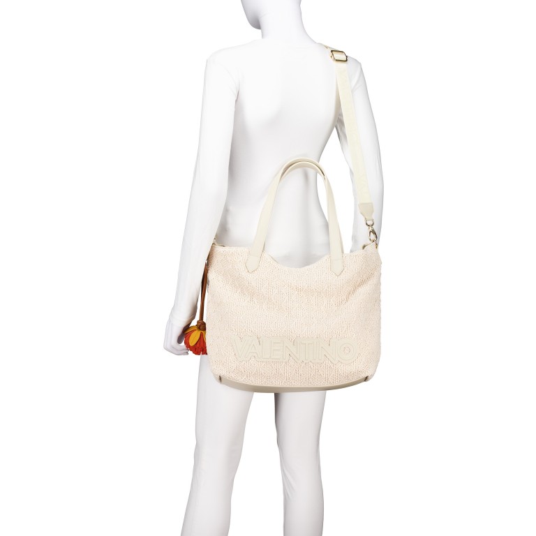 Shopper Courmayeur mit zwei Schulterriemen Ecru, Farbe: beige, Marke: Valentino Bags, EAN: 8051941105653, Abmessungen in cm: 33x32x14.5, Bild 7 von 8