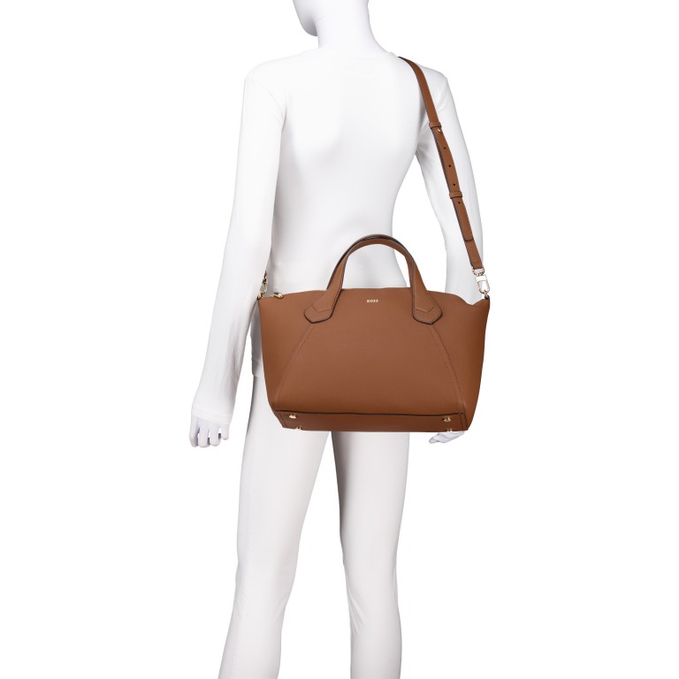 Handtasche Lenah Zip Tote M Medium Brown, Farbe: cognac, Marke: BOSS, EAN: 4063548829928, Abmessungen in cm: 32.5x25x15.5, Bild 6 von 7