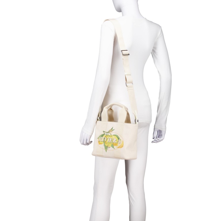 Handtasche Becky Tote Mini Corporate Open White, Farbe: beige, Marke: HUGO, EAN: 4063548823001, Abmessungen in cm: 23.5x19x9.5, Bild 5 von 7