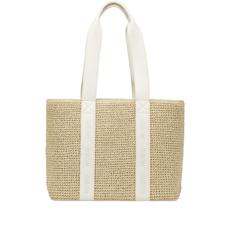 Shopper Becky Tote Small Straw Open White, Farbe: beige, Marke: HUGO, EAN: 4063548822639, Abmessungen in cm: 35x28x13.5, Bild 3 von 5