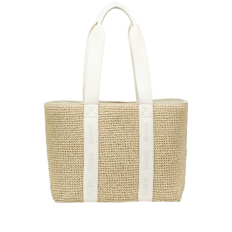 Shopper Becky Tote Small Straw Open White, Farbe: beige, Marke: HUGO, EAN: 4063548822639, Abmessungen in cm: 35x28x13.5, Bild 1 von 5