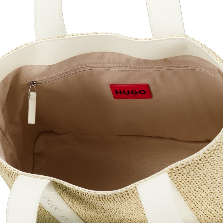 Shopper Becky Tote Small Straw Open White, Farbe: beige, Marke: HUGO, EAN: 4063548822639, Abmessungen in cm: 35x28x13.5, Bild 5 von 5