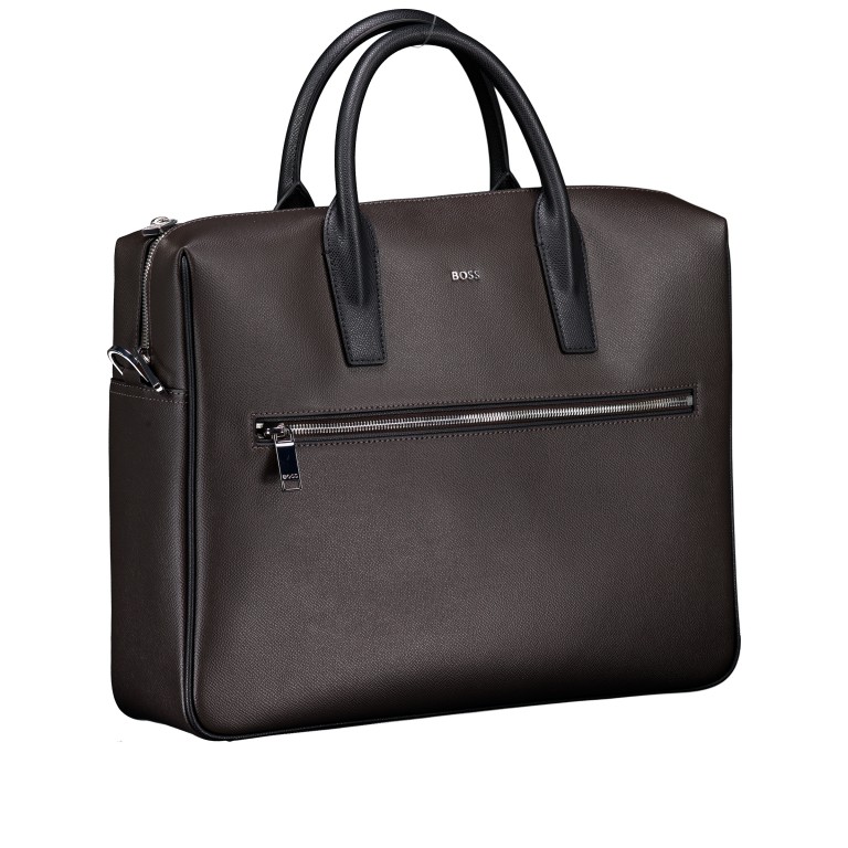 Aktentasche Daxter Double Document Case Dark Brown, Farbe: braun, Marke: BOSS, EAN: 4063548834328, Abmessungen in cm: 40x30x10, Bild 2 von 6