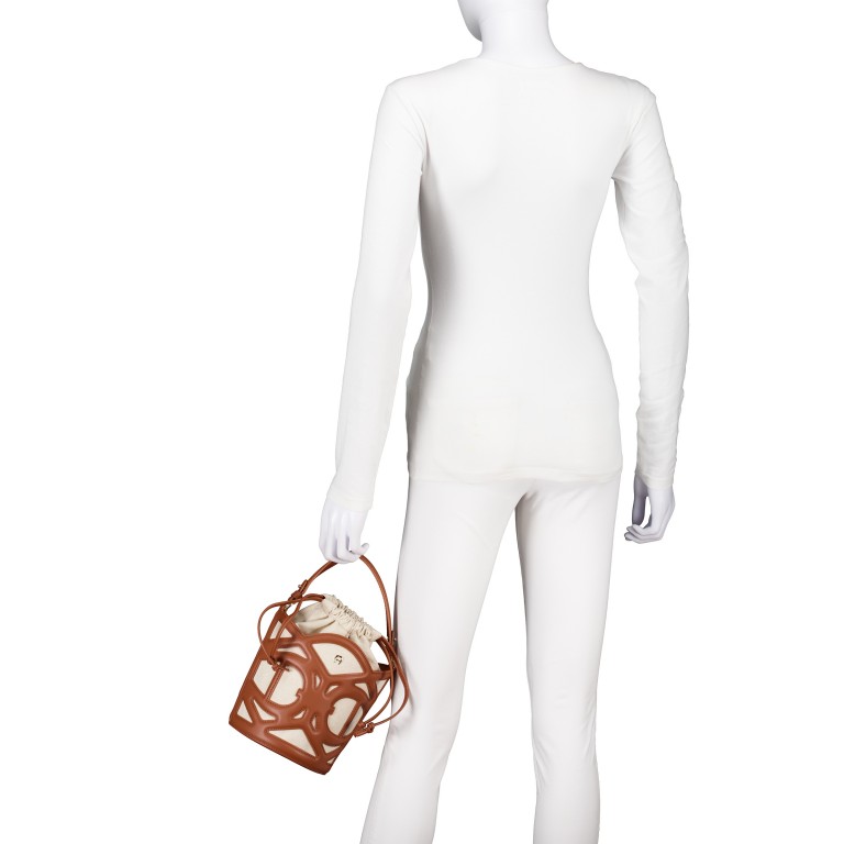 Beuteltasche Azurra S Cognac Brown, Farbe: cognac, Marke: AIGNER, EAN: 4055539681462, Abmessungen in cm: 15.5x17.5x15.5, Bild 3 von 6