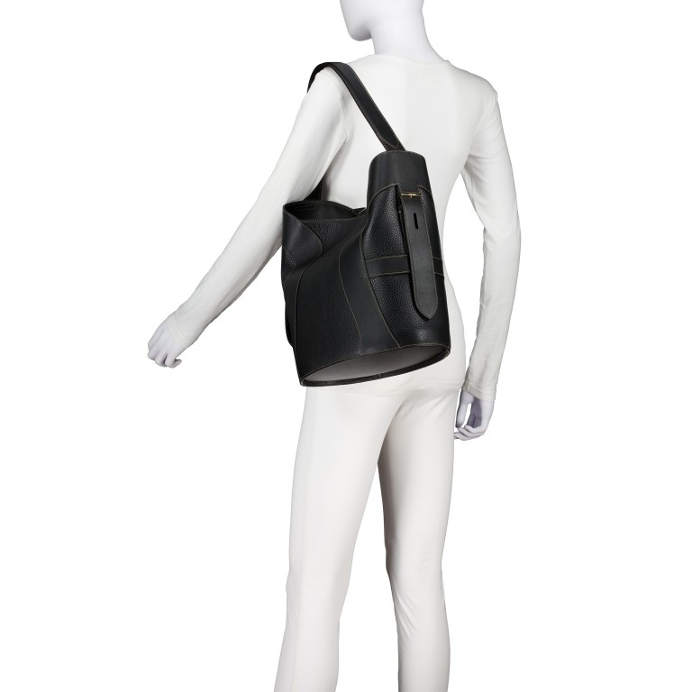 Beuteltasche Deborah L Black, Farbe: schwarz, Marke: AIGNER, EAN: 4055539681325, Abmessungen in cm: 34.8x32.3x19.2, Bild 3 von 4