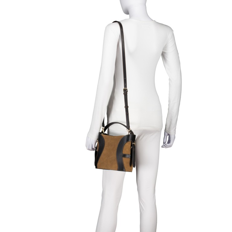 Beuteltasche Deborah S Suede Oat Beige, Farbe: cognac, Marke: AIGNER, EAN: 4055539681363, Abmessungen in cm: 21x19x12.5, Bild 4 von 6