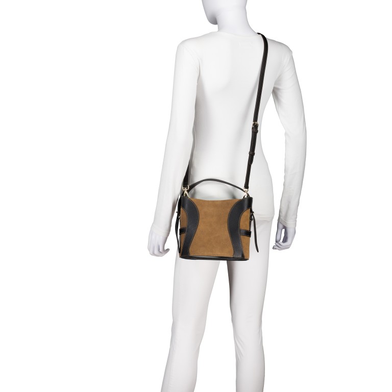 Beuteltasche Deborah S Suede Oat Beige, Farbe: cognac, Marke: AIGNER, EAN: 4055539681363, Abmessungen in cm: 21x19x12.5, Bild 5 von 6