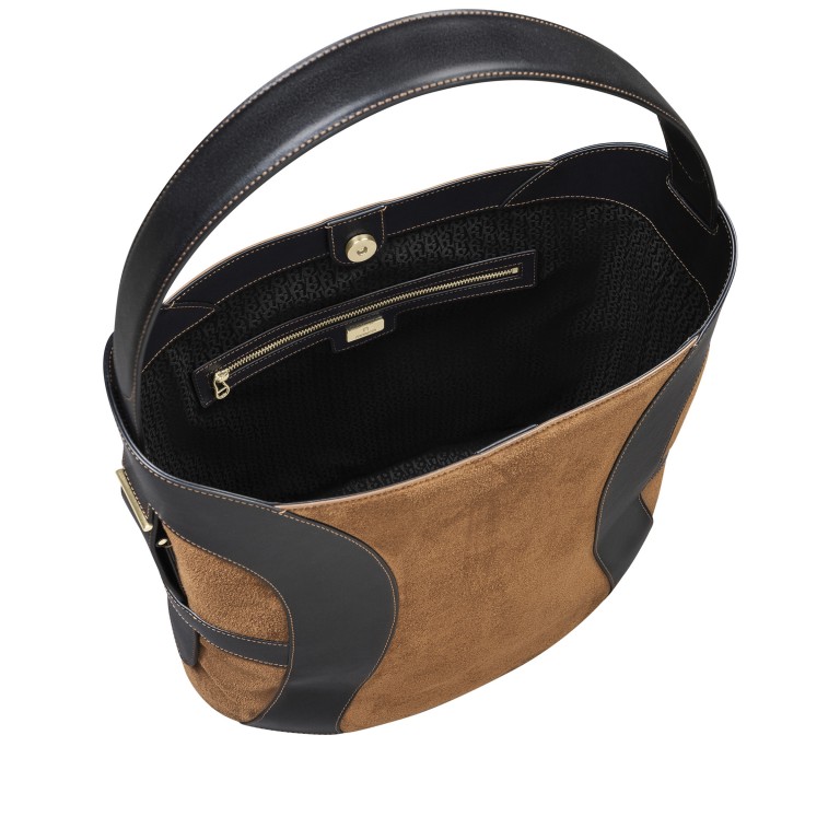 Beuteltasche Deborah L Suede Oat Beige, Farbe: cognac, Marke: AIGNER, EAN: 4055539681370, Abmessungen in cm: 34.8x32.2x19.3, Bild 4 von 4