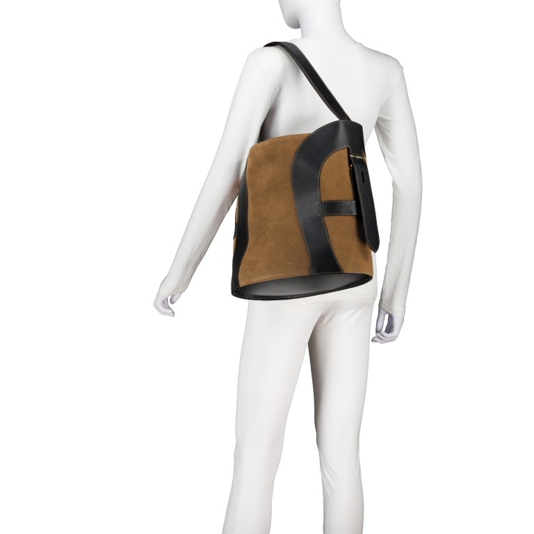 Beuteltasche Deborah L Suede Oat Beige, Farbe: cognac, Marke: AIGNER, EAN: 4055539681370, Abmessungen in cm: 34.8x32.2x19.3, Bild 3 von 4