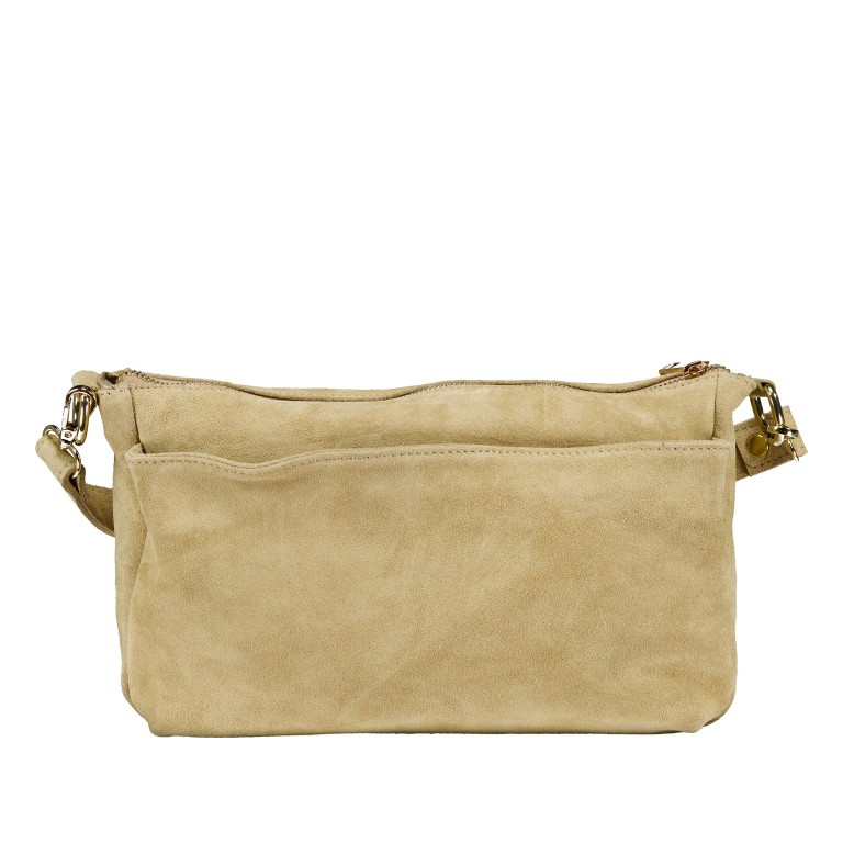 Umhängetasche Velours Beige, Farbe: beige, Marke: Hausfelder Manufaktur, EAN: 4065646028593, Abmessungen in cm: 27x17x11, Bild 3 von 7