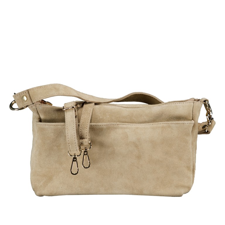 Umhängetasche Velours Beige, Farbe: beige, Marke: Hausfelder Manufaktur, EAN: 4065646028593, Abmessungen in cm: 27x17x11, Bild 1 von 7