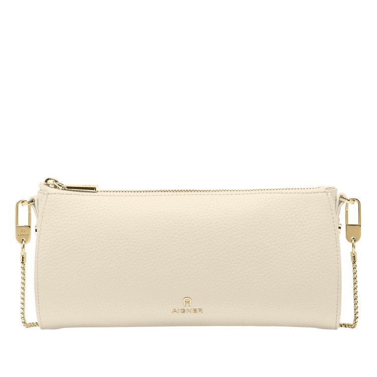 Clutch Ivy Macadamia White, Farbe: weiß, Marke: AIGNER, EAN: 4055539681103, Abmessungen in cm: 25x12x5, Bild 1 von 5