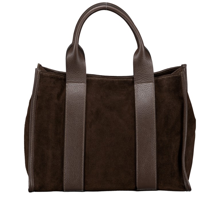 Handtasche Velours Dunkelbraun, Farbe: braun, Marke: Hausfelder Manufaktur, EAN: 4065646028630, Abmessungen in cm: 32x24.5x15, Bild 3 von 8