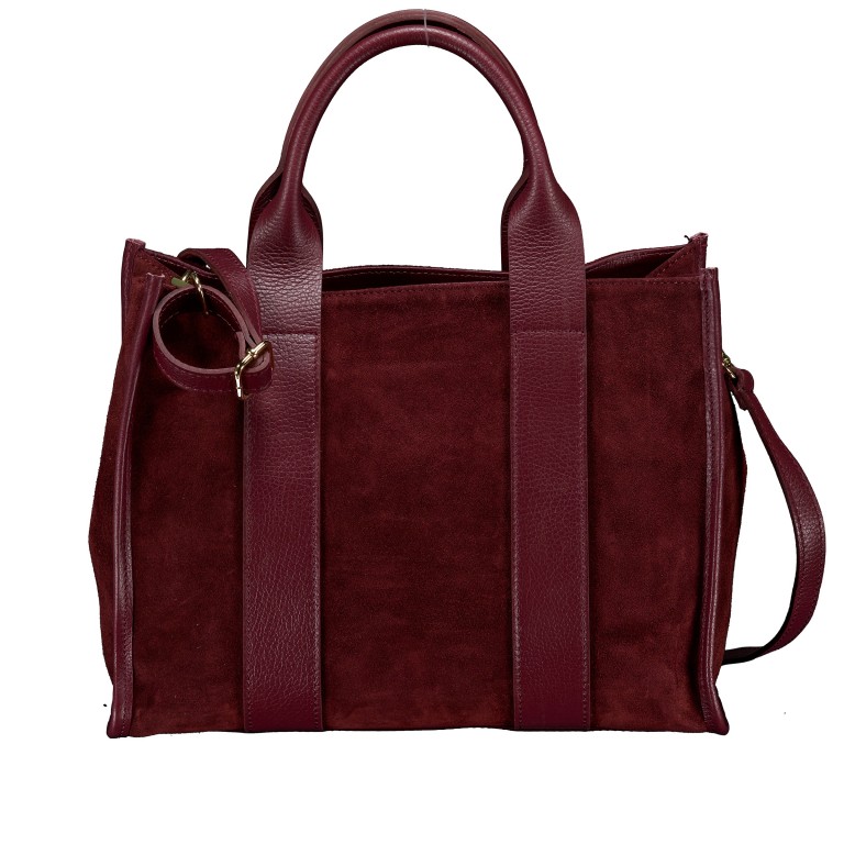 Handtasche Velours Weinrot, Farbe: rot/weinrot, Marke: Hausfelder Manufaktur, EAN: 4065646028647, Abmessungen in cm: 32x24.5x15, Bild 1 von 8