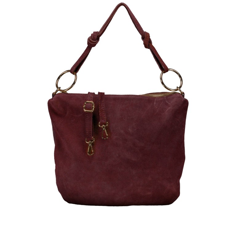 Beuteltasche Velours Weinrot, Farbe: rot/weinrot, Marke: Hausfelder Manufaktur, EAN: 4065646028654, Abmessungen in cm: 32.5x29x3, Bild 1 von 7