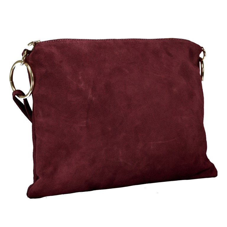 Umhängetasche Velours Weinrot, Farbe: rot/weinrot, Marke: Hausfelder Manufaktur, EAN: 4065646028661, Abmessungen in cm: 35x26x1.5, Bild 2 von 9
