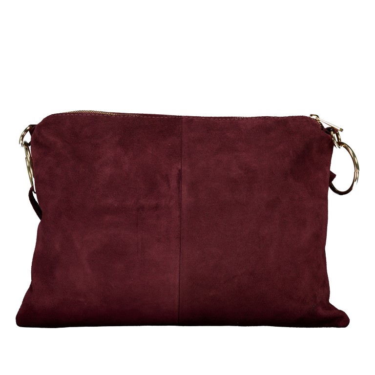 Umhängetasche Velours Weinrot, Farbe: rot/weinrot, Marke: Hausfelder Manufaktur, EAN: 4065646028661, Abmessungen in cm: 35x26x1.5, Bild 3 von 9
